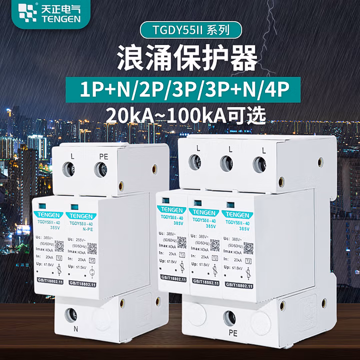 TENGEN/天正 电涌保护器 TGDY55II-40 275V 4P(祥云3.0)(一体式)