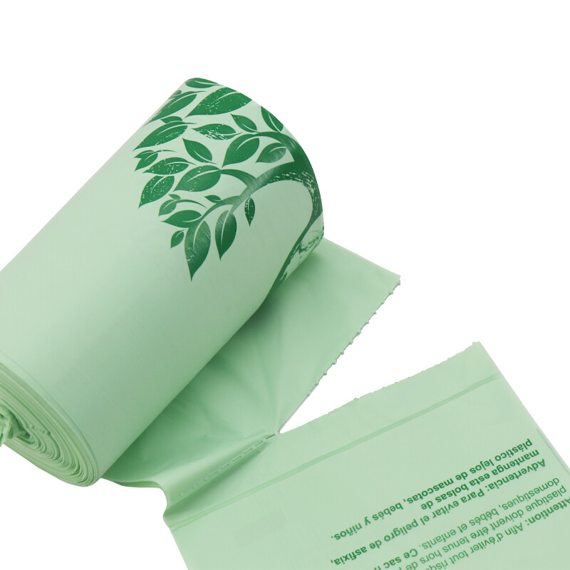 海斯迪克 HKZX-36 全降解垃圾袋 PLA玉米淀粉生物降解堆肥垃圾袋 一次性环保袋 浅绿色8L（40*38cm）50个