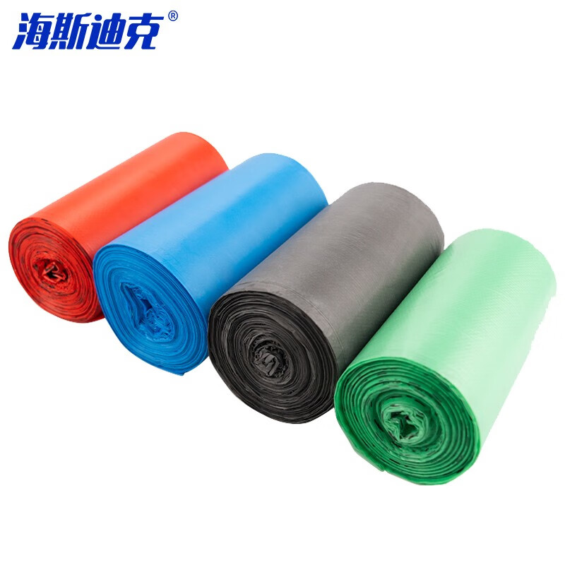 海斯迪克 HKY-248 分类可降解加厚垃圾袋 厨房一次性塑料袋 四色平口组合 4卷