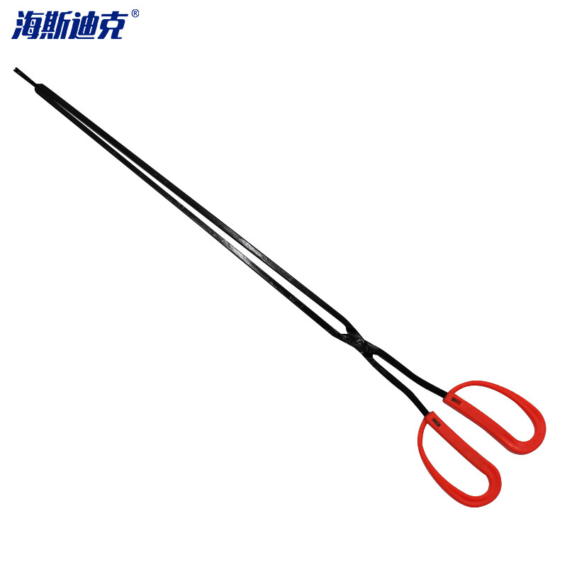 海斯迪克 HKQJ10 垃圾夹61cm（5把） 长柄扁头火钳 垃圾钳 环保夹拾物器红柄 煤饼夹