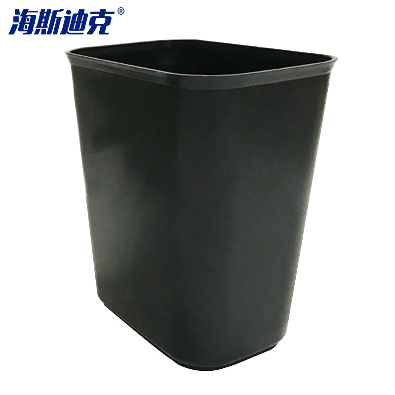 海斯迪克 HK-735 办公室纸篓 酒店宾馆卫生间垃圾桶 简约创意无盖塑料垃圾桶 黑色8L