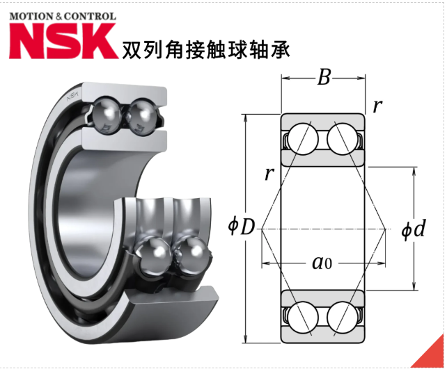 NSK/恩斯克双列角接触球轴承5217 5
