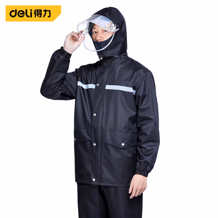 DELI/得力 deli得力DL553051雨衣套装XL春亚纺(黑)(件) DL553051