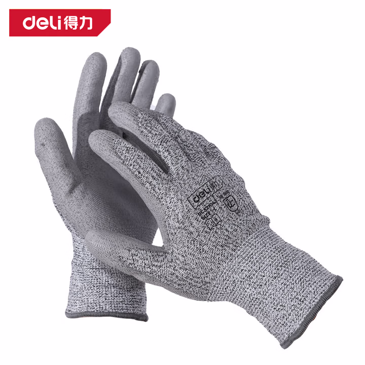DELI/得力 deli得力DL521043_PU涂层防切割手套L码(灰)(副) DL521043