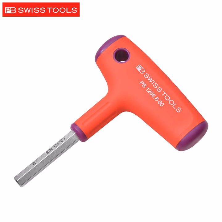 PB SWISS TOOLS/ 瑞铂 T型柄内六角扳手 8×80 PB 1206.8-80