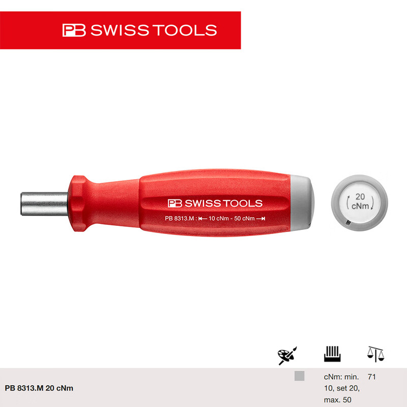 PB SWISS TOOLS/ 瑞铂 接批头预设扭矩螺丝刀 20 cN.m PB 8313.M 20 cNm