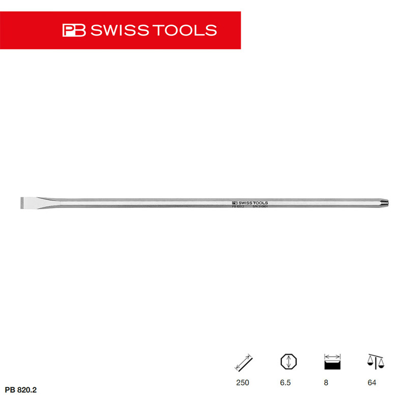 PB SWISS TOOLS/ 瑞铂 八棱柄电工平头凿刀6.5×250 PB 820.2