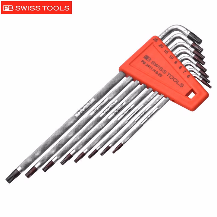 PB SWISS TOOLS/ 瑞铂 L型滚花梅花内六角8件套(吸塑) PB 3411.H 6-25 CN