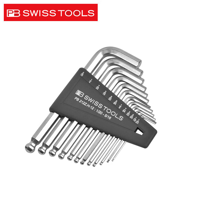 PB SWISS TOOLS/ 瑞铂 英制L型加长球头内六角12件套 PB 212Z.LH-12
