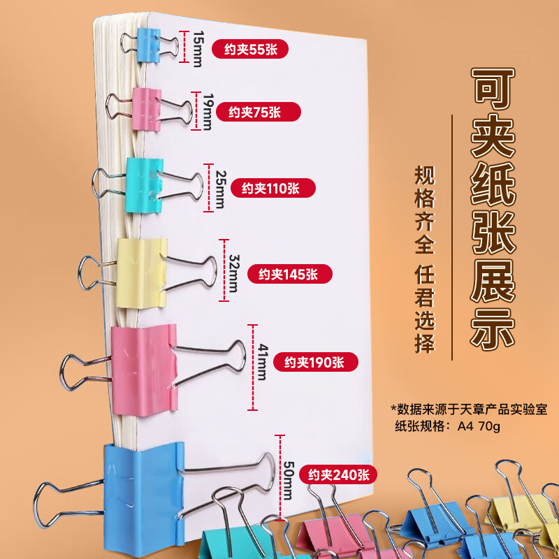 新绿天章(MFP) 0069 筒装彩色长尾夹/19mm (40个/筒) (筒)