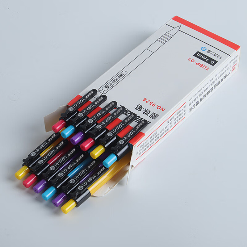 新绿天章9524 按动圆珠笔0.7mm 蓝色 12支/盒