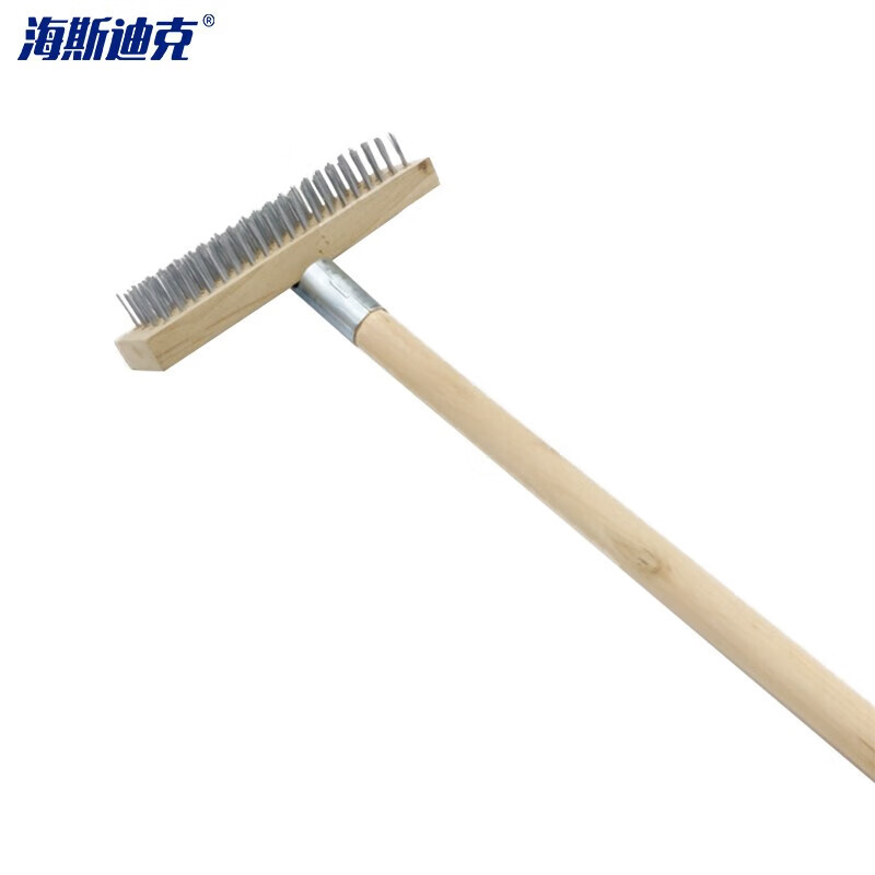 海斯迪克 gnjz-1203 钢丝刷甲板刷 清洁除污刷刷头地板刷 除锈刷长柄钢丝金属表面清洁刷 45cm整套【带把】