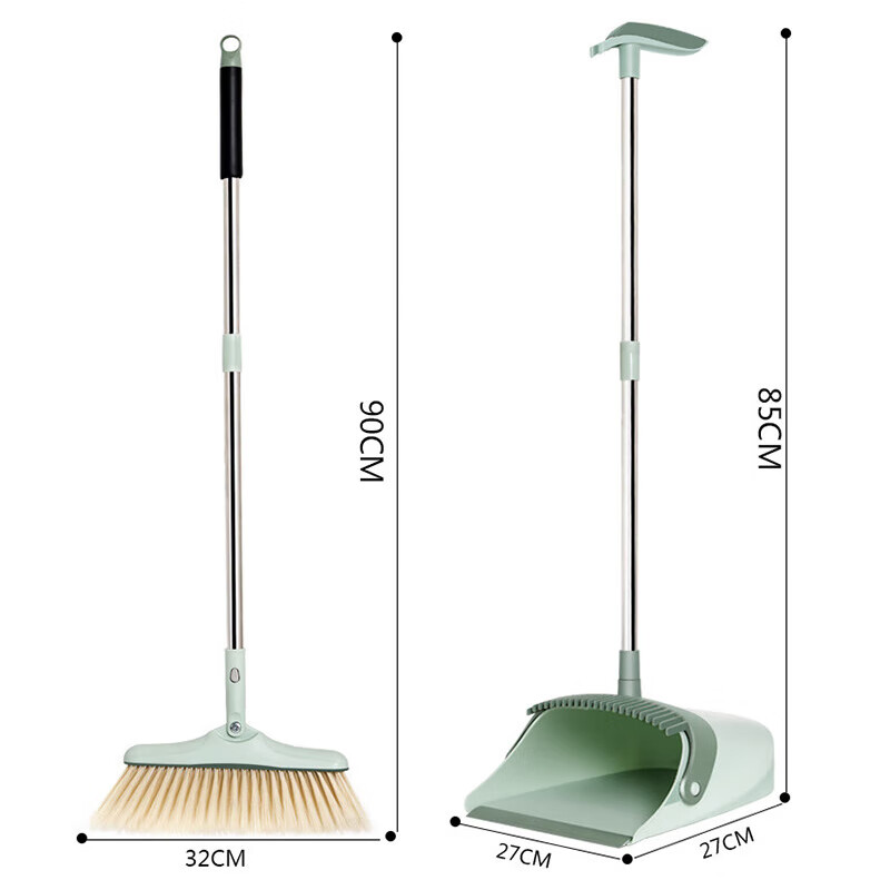 海斯迪克 gnjz-1253 防风扫把簸箕套装 梳齿旋转扫帚畚箕组合 分体杆三件套