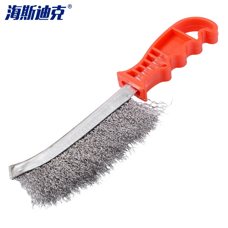 海斯迪克 HK-503 刀型钢丝刷 除锈手持刷塑料柄刷 刀刷 不锈钢丝刀刷不锈钢色