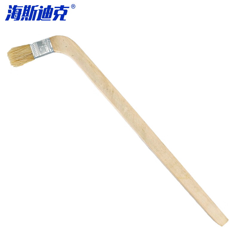 海斯迪克 HK-5116 侧弯柄油漆刷 船用油漆刷 木手柄油漆刷子 耐溶剂猪鬓油漆刷 1寸侧弯柄