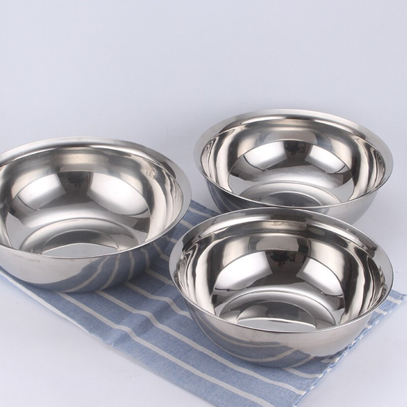 海斯迪克 HKxy-97 清洁不锈钢食堂儿童多用餐盆 厚无磁斜边汤碗盆 厨房洗菜盆26cm（1个）