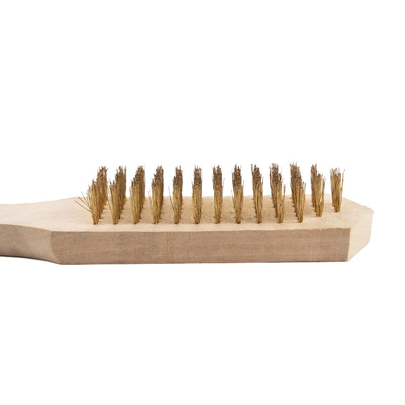 海斯迪克 HKY-80 木柄钢丝刷 清洁抛光不锈钢丝刷 除铁锈手持钢丝刷 10把