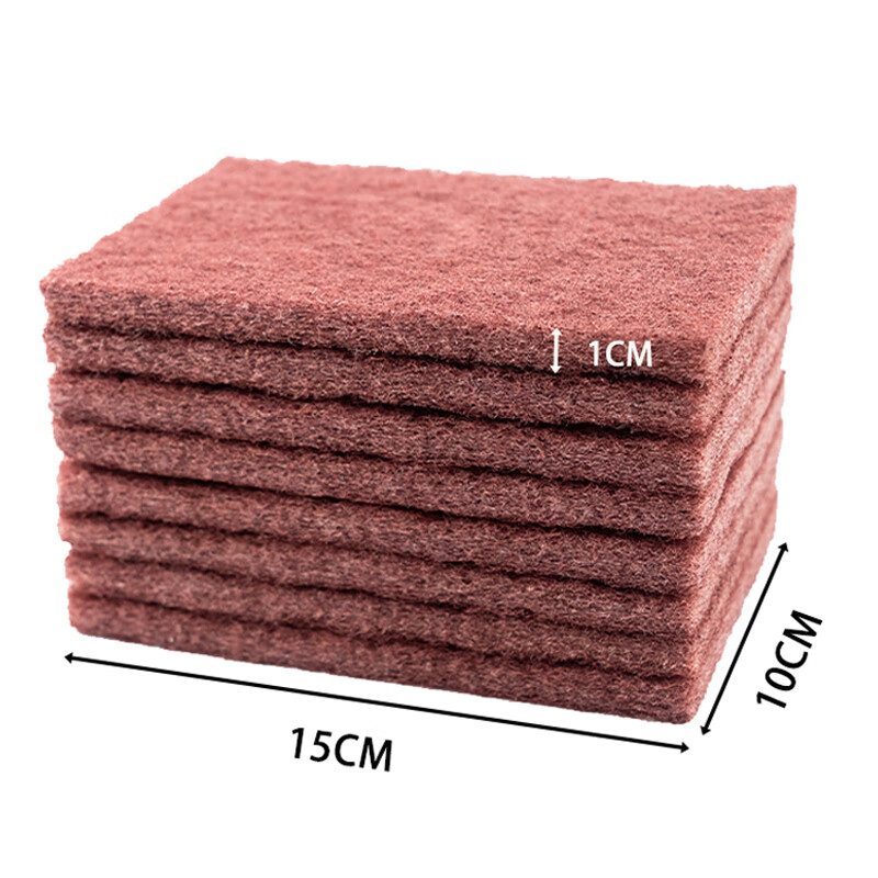 海斯迪克 HKY-97 尼龙金刚砂清洁百洁擦拭布 洗碗布厨房不沾油清洁布 耐磨除锈清洁工具 红色【10片装】