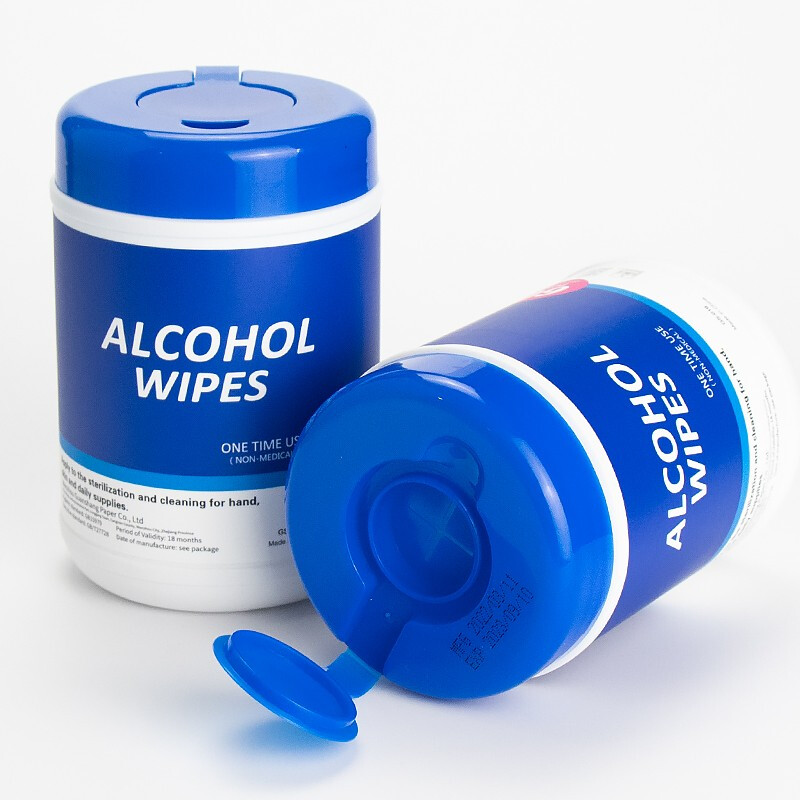 海斯迪克 HKyt-17 75%酒精消毒湿巾 alcohol wipes抑菌杀菌湿纸巾 100抽/桶