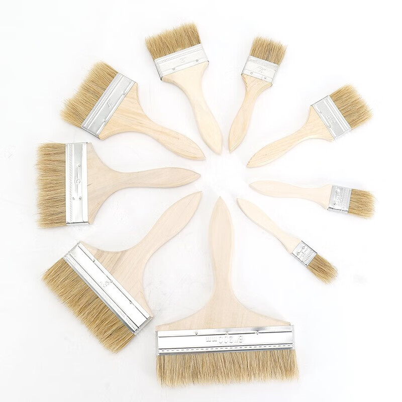 海斯迪克 HKZX-3 木柄油漆刷 清洁毛刷刷墙工具扫灰猪毛刷烧烤刷船用刷 加厚2.5寸(10把)