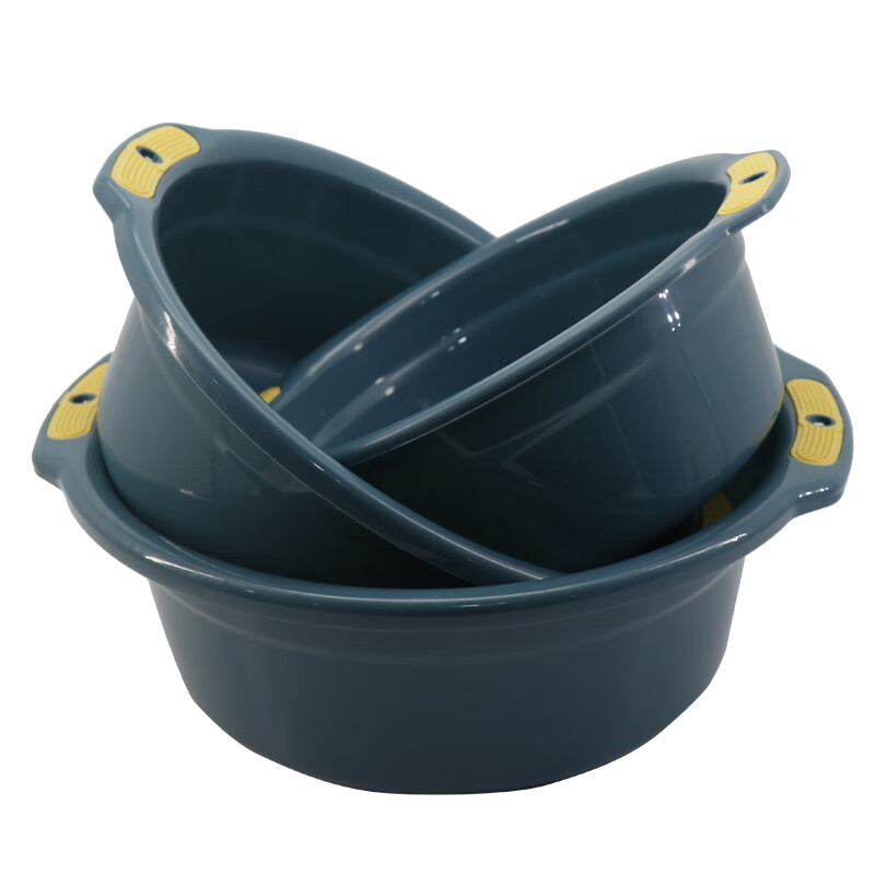 海斯迪克 HKZX-34 中号塑料盆34cm 加厚洗脸盆洗漱洗衣洗菜盆水盆深蓝色