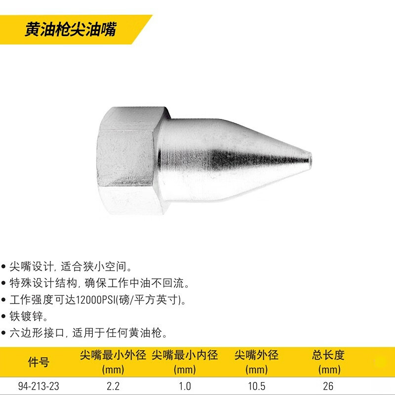 STANLEY/史丹利 黄油枪尖油嘴 94-213-23