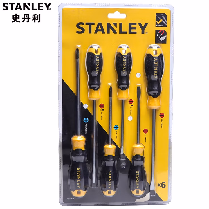 STANLEY/史丹利 6件B系列胶柄一十字螺丝批 66-672-23