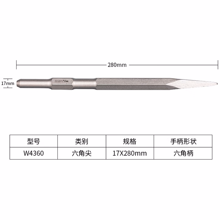 WYNNS/威力狮 wynns 电动钢凿 六角尖 17X280MM W4360