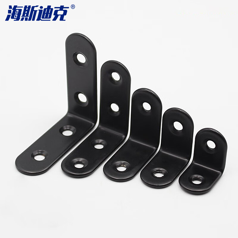 海斯迪克黑色不锈钢角码90度直角角码（配螺丝）HKsq-476 L型25×25×2mm