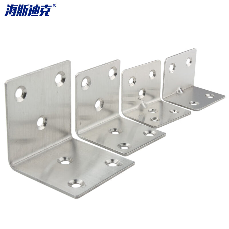 海斯迪克HKW-272 不锈钢直角角码 层板托连接件 L型支架（配安装螺丝）6孔30mm*38mm*厚1.2mm【10个】