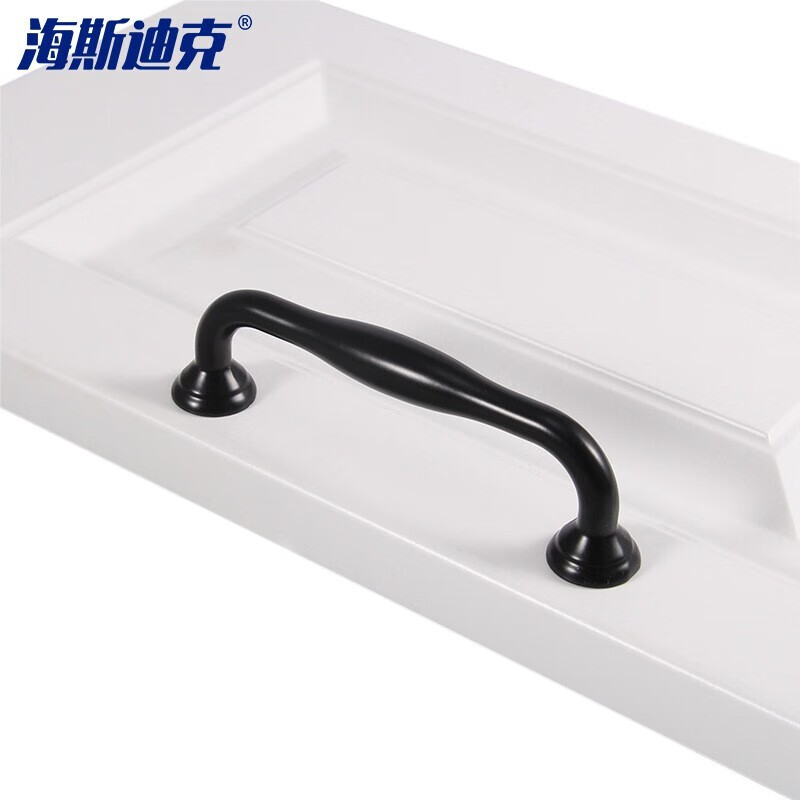 海斯迪克HKSY-84 黑色美式锌合金拉手 现代简约抽屉拉手 实心橱柜衣柜门把手 1734-96mm【2个】