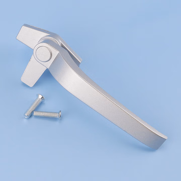 HYSTIC/海斯迪克 HKsq-150 窗户把手 38型锌合金单点平开窗执手 外开窗户7字窗锁 幕墙上悬窗拉手 银灰色右执手