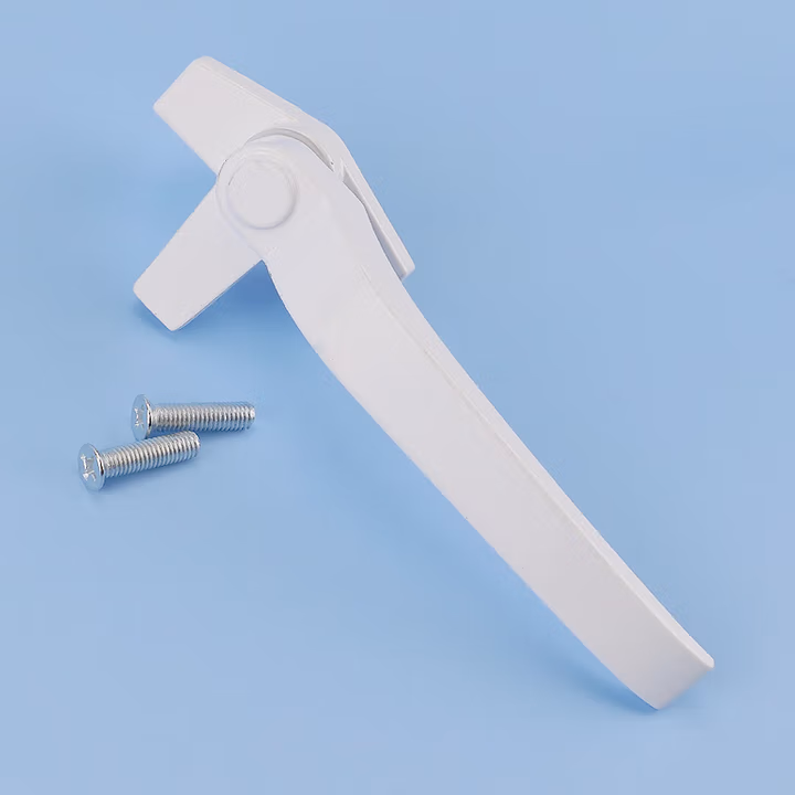 HYSTIC/海斯迪克 HKsq-150 窗户把手 38型锌合金单点平开窗执手 外开窗户7字窗锁 幕墙上悬窗拉手 白色右执手