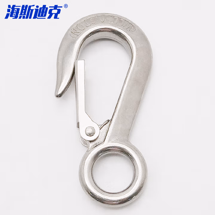 HYSTIC/海斯迪克 HKsq-14 304不锈钢大眼货钩 起重吊钩 防脱羊角滑钩 92mm