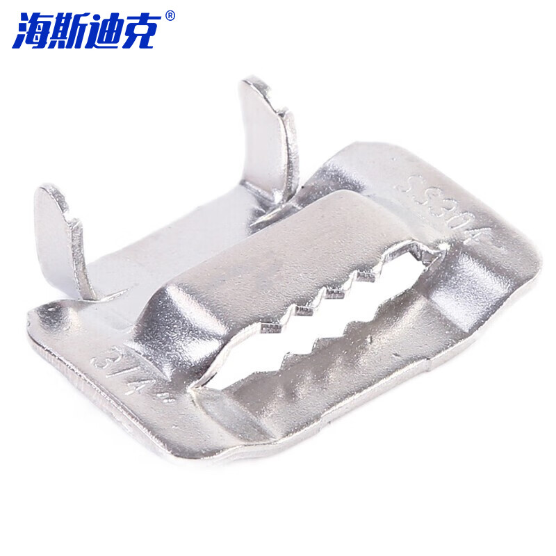 HYSTIC/海斯迪克 HKqy-88 304不锈钢牙型扎扣 盘带打包扣 电缆扎带打包扣(100个/包) 19.05mm