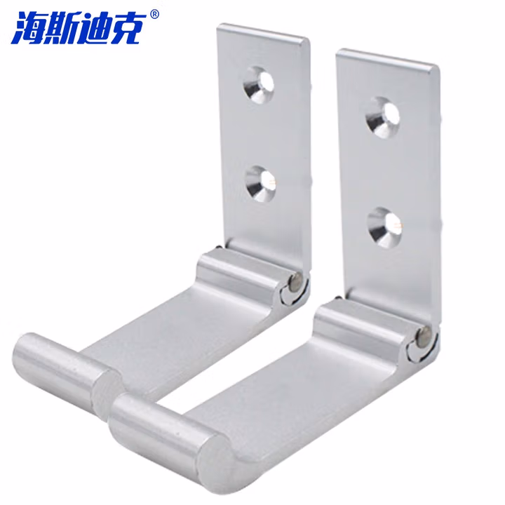 HYSTIC/海斯迪克 HKDP-85 铝合金圆头免钉壁挂式折叠挂衣钩 90度钩 大号磨砂银2个+6g免钉胶