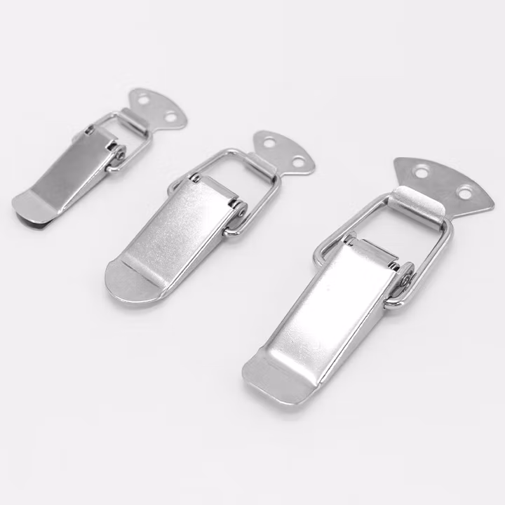 HYSTIC/海斯迪克 HKDP-27 不锈钢防盗门栓挂锁鸭嘴弹簧搭扣 工具箱柜子门锁锁扣 中号 无锁扣