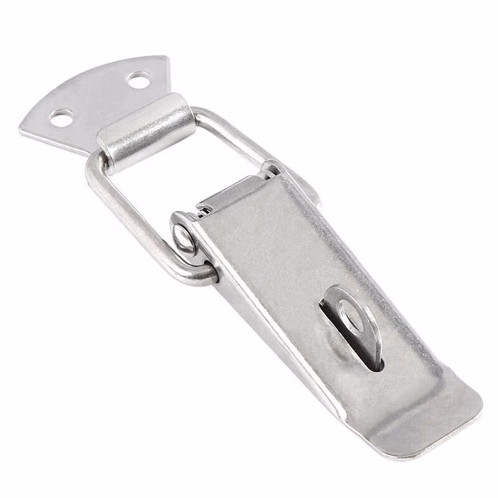 HYSTIC/海斯迪克 HKDP-27 不锈钢防盗门栓挂锁鸭嘴弹簧搭扣 工具箱柜子门锁锁扣 中号 带锁扣