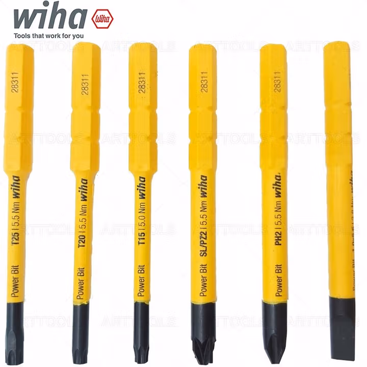 WIHA/威汉 slimBit电工绝缘细杆批头6件套 44366