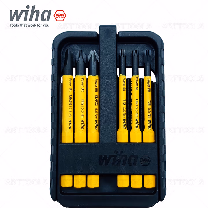 WIHA/威汉 slimBit黄色绝缘细杆批头6件套 44106