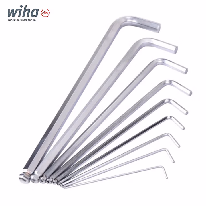 WIHA/威汉 ErgoStarMagicRing镀铬英制球头内六角扳手13件套 43852