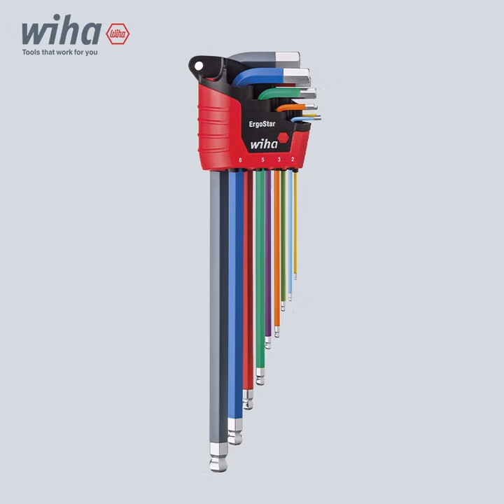 WIHA/威汉 ErgoStar彩色球头内六角扳手9件套 43849
