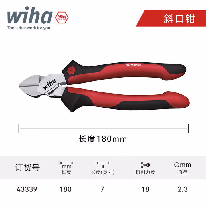 WIHA/威汉 DynamicJoint专业型斜口钳 43339