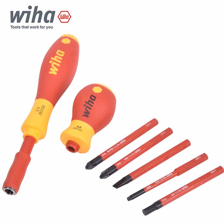 WIHA/威汉 slimBit电工绝缘细杆批头6件套 43158