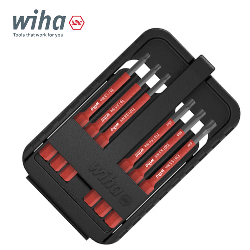 WIHA/威汉 slimBit电工绝缘细杆批头6件套 43154
