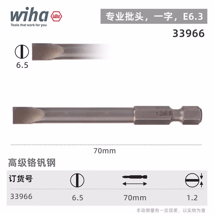 WIHA/威汉 专业批头 E6.3 33966