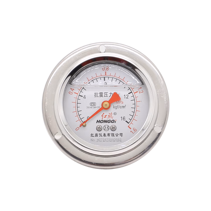 HONGQI/红旗 压力表 Y-60ZT 碳钢＋铜,轴向带边,M14×1.5,-0.1~0.3MPa