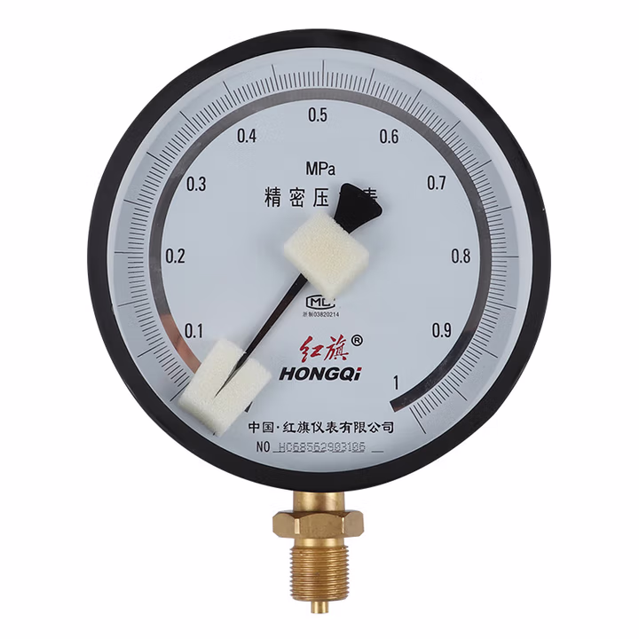 HONGQI/红旗 压力表 Y-150 碳钢＋铜,径向不带边,M20×1.5,-0.1~0.5MPa