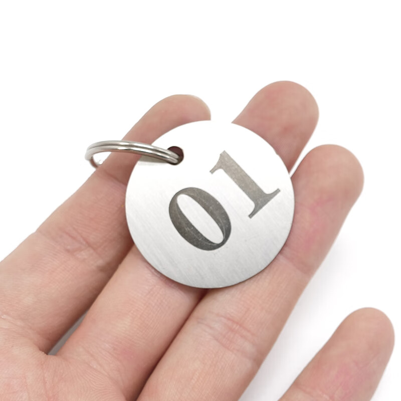 海斯迪克 HKL-1058 不锈钢号码牌 寄存牌手圈桑拿手牌 单面印字(含铁环)直径35mm