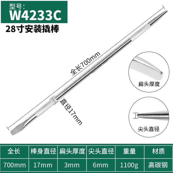 WYNNS/威力狮 安装撬棒 17×700MM W4233C